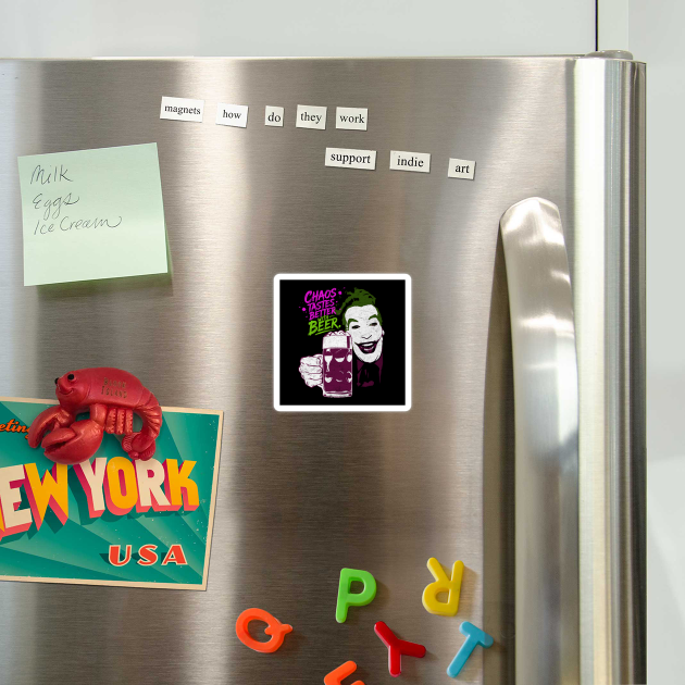 Cesar's Joker 1960's Super Villain Chaos Tastes Better with Beer Distressed Vintage by Joaddo